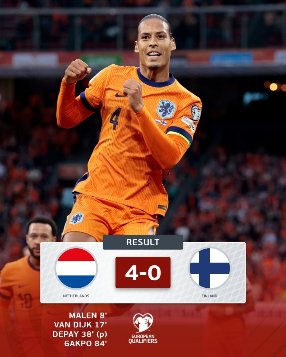 荷兰队客场惨败，出线形势严峻